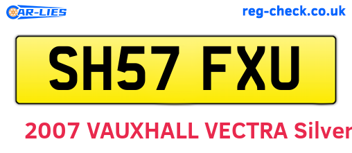 SH57FXU are the vehicle registration plates.