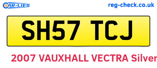 SH57TCJ are the vehicle registration plates.