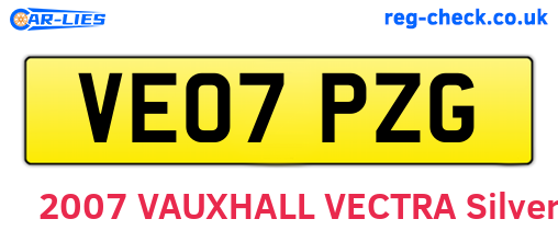 VE07PZG are the vehicle registration plates.
