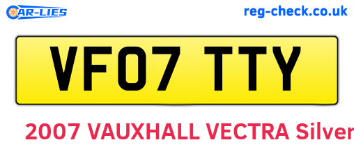 VF07TTY are the vehicle registration plates.