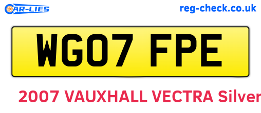 WG07FPE are the vehicle registration plates.