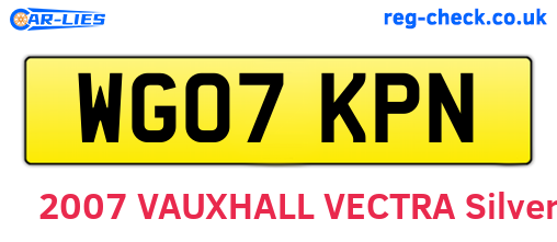 WG07KPN are the vehicle registration plates.