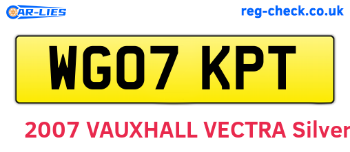 WG07KPT are the vehicle registration plates.