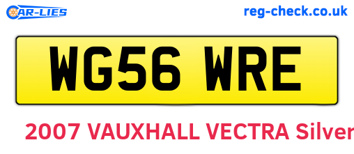 WG56WRE are the vehicle registration plates.