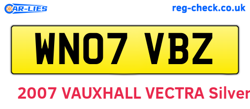 WN07VBZ are the vehicle registration plates.