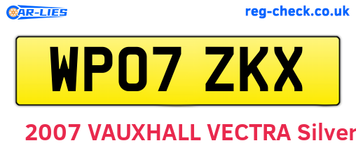 WP07ZKX are the vehicle registration plates.