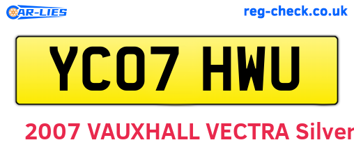 YC07HWU are the vehicle registration plates.