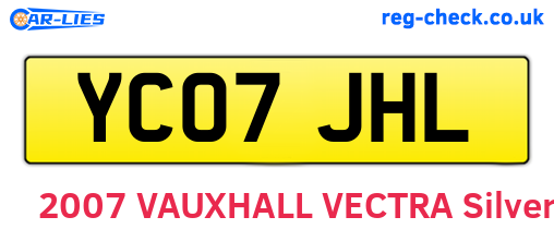 YC07JHL are the vehicle registration plates.