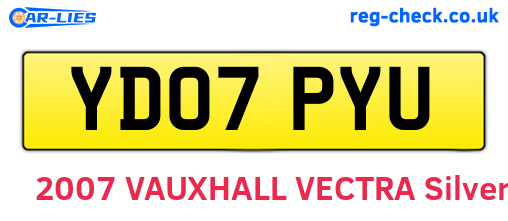 YD07PYU are the vehicle registration plates.