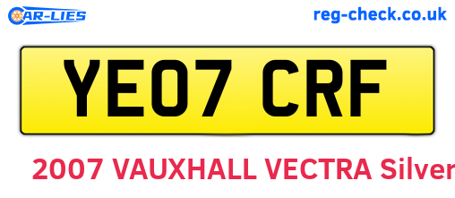 YE07CRF are the vehicle registration plates.
