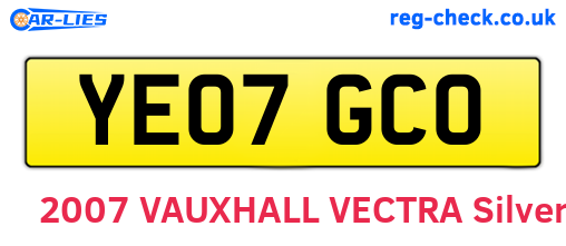 YE07GCO are the vehicle registration plates.