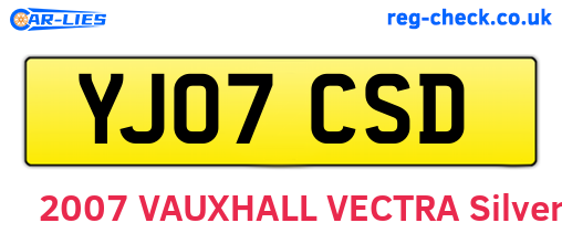 YJ07CSD are the vehicle registration plates.