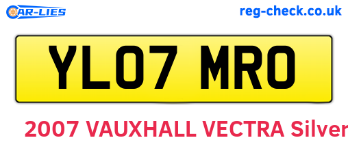 YL07MRO are the vehicle registration plates.