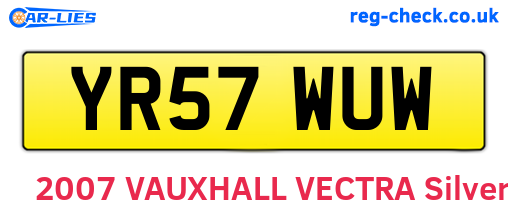 YR57WUW are the vehicle registration plates.