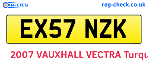 EX57NZK are the vehicle registration plates.