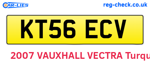 KT56ECV are the vehicle registration plates.