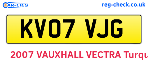 KV07VJG are the vehicle registration plates.