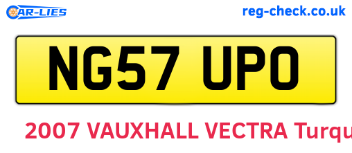 NG57UPO are the vehicle registration plates.