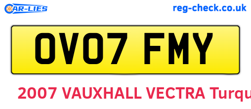 OV07FMY are the vehicle registration plates.