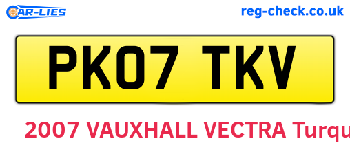 PK07TKV are the vehicle registration plates.