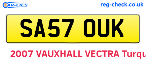 SA57OUK are the vehicle registration plates.