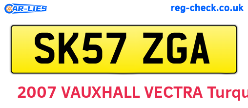 SK57ZGA are the vehicle registration plates.