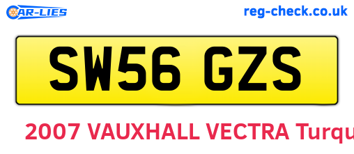 SW56GZS are the vehicle registration plates.