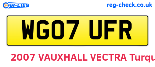 WG07UFR are the vehicle registration plates.