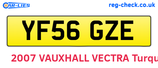 YF56GZE are the vehicle registration plates.