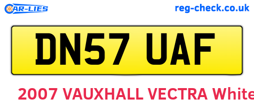 DN57UAF are the vehicle registration plates.