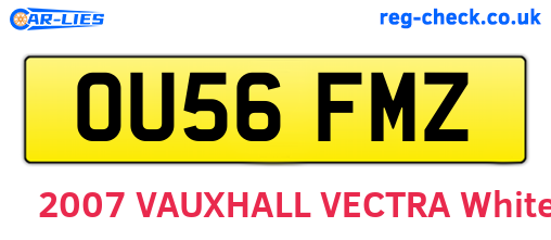 OU56FMZ are the vehicle registration plates.