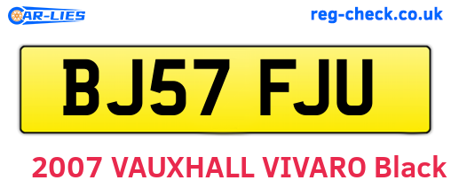 BJ57FJU are the vehicle registration plates.