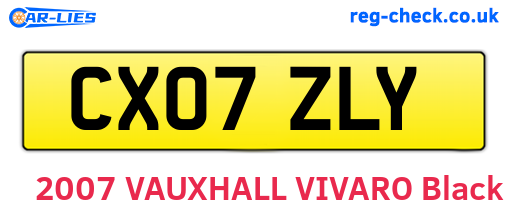 CX07ZLY are the vehicle registration plates.