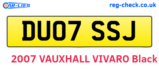 DU07SSJ are the vehicle registration plates.