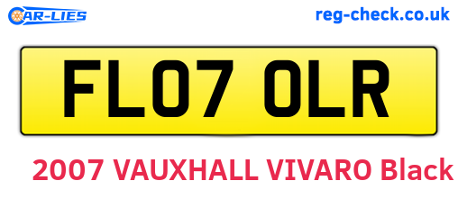 FL07OLR are the vehicle registration plates.