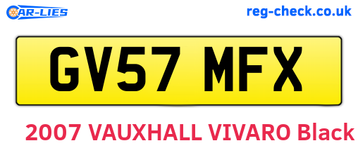 GV57MFX are the vehicle registration plates.