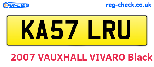 KA57LRU are the vehicle registration plates.