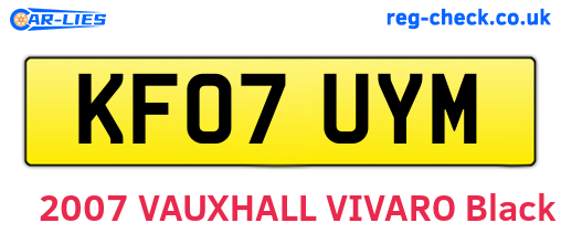 KF07UYM are the vehicle registration plates.