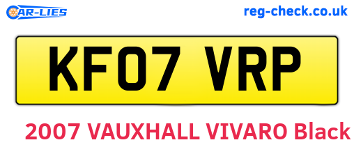 KF07VRP are the vehicle registration plates.