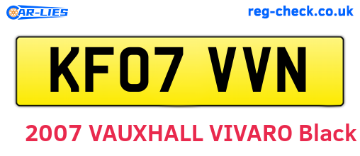 KF07VVN are the vehicle registration plates.
