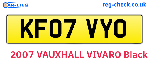KF07VYO are the vehicle registration plates.