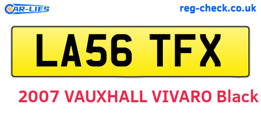 LA56TFX are the vehicle registration plates.