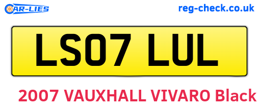 LS07LUL are the vehicle registration plates.