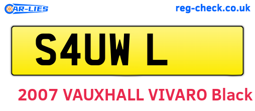 S4UWL are the vehicle registration plates.