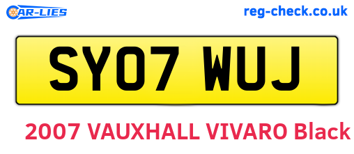 SY07WUJ are the vehicle registration plates.