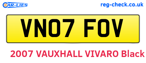 VN07FOV are the vehicle registration plates.