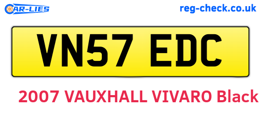 VN57EDC are the vehicle registration plates.