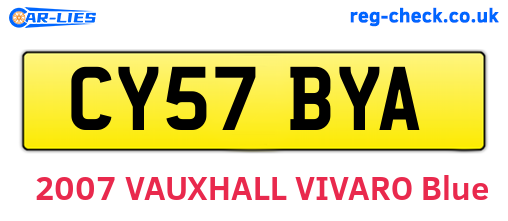 CY57BYA are the vehicle registration plates.