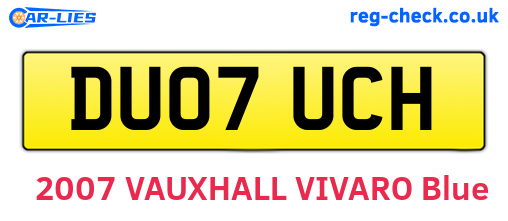 DU07UCH are the vehicle registration plates.