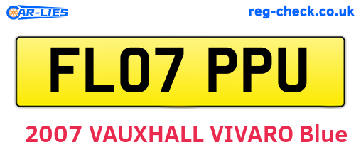 FL07PPU are the vehicle registration plates.